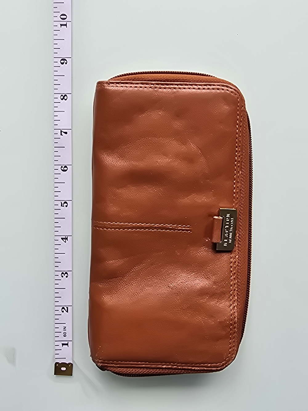 Reaction Kenneth Cole Cognac Brown Genuine Lambskin Wallet